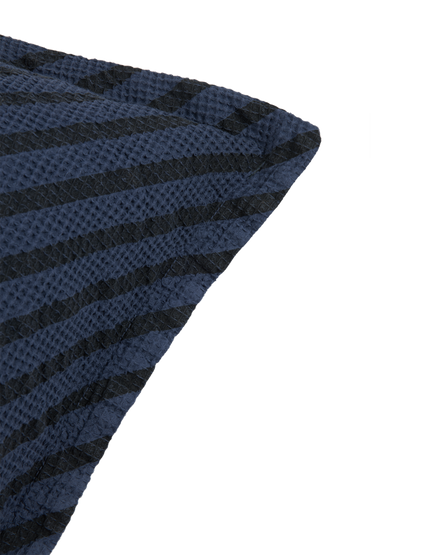* Nobodinoz Landscape Wafel Vierkant Kussen 45x45cm | Stripes Cobalt