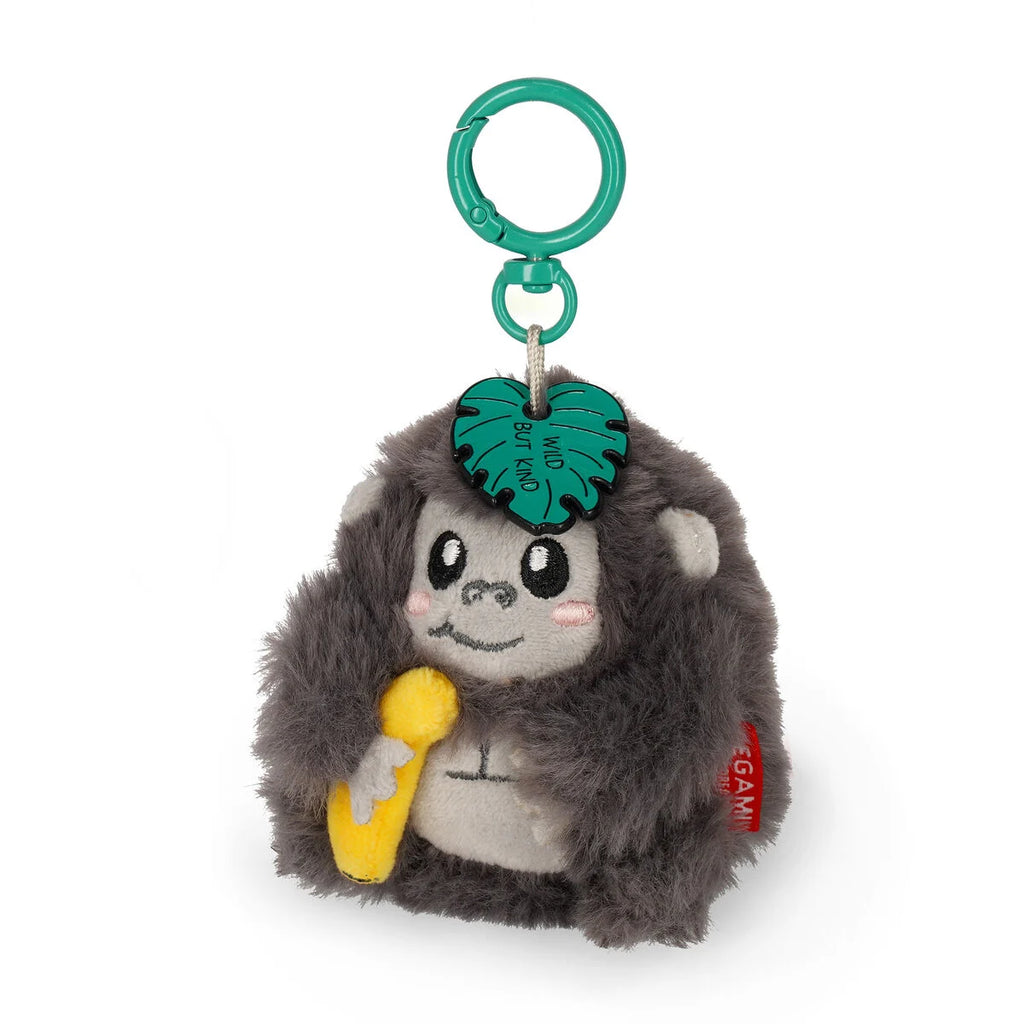 Zachte gorilla sleutelhanger van Legami, 33 gram en handig aan rugzak of pennenzak
