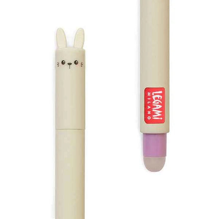 Legami uitwisbare gelpen Bunny in paarse inkt met wisbolletje achteraan de pen, handig voor school
