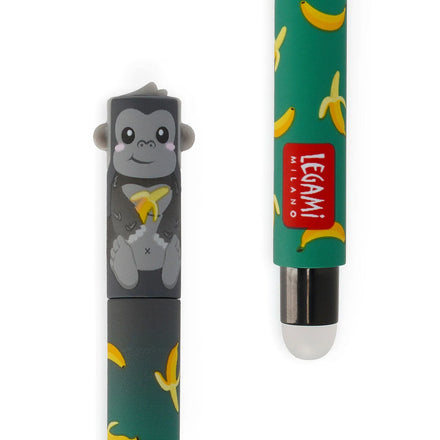 Legami uitwisbare gelpen Gorilla in zwart, navulbaar met apart verkrijgbare refills