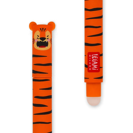 Tijgerdesign van de Legami uitwisbare gelpen met oranje inkt, navulbaar voor school