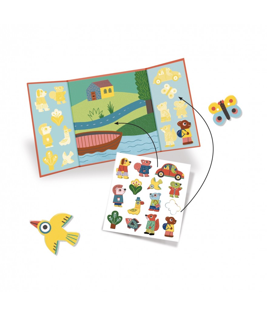Djeco Herbruikbare Stickers | Dieren