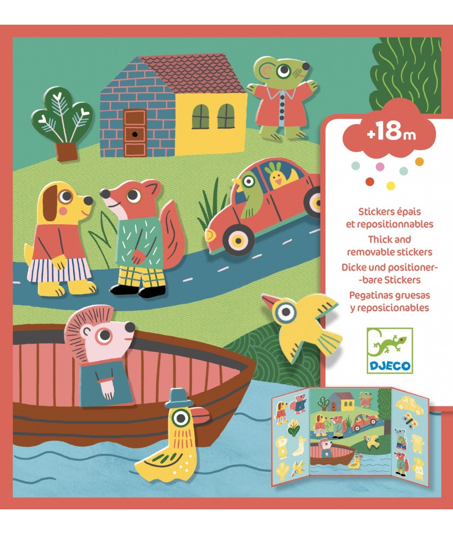 Djeco Herbruikbare Stickers | Dieren