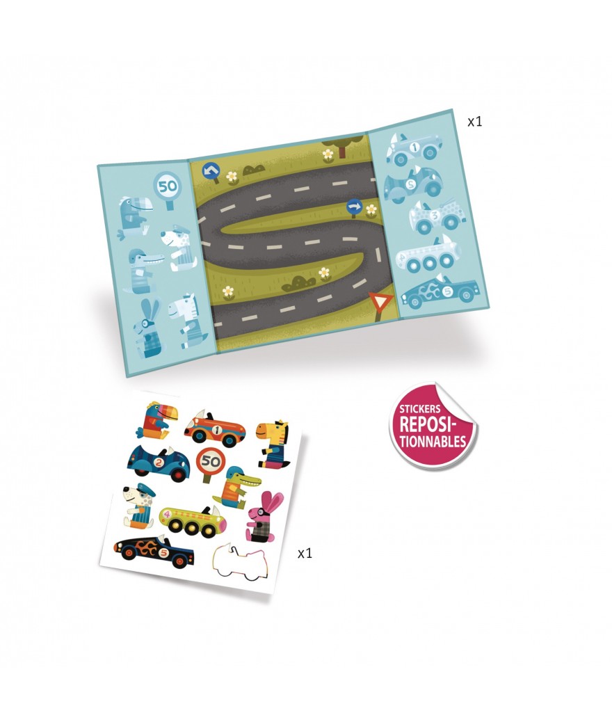 Djeco Herbruikbare Stickers | Voertuigen