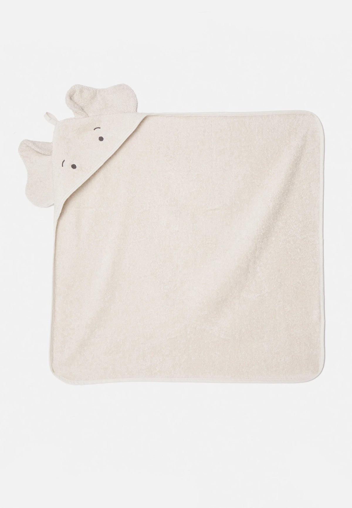 Liewood Albert badcape Sandy Olifant met capuchon met dierenoren, ideaal na bad en zwembad