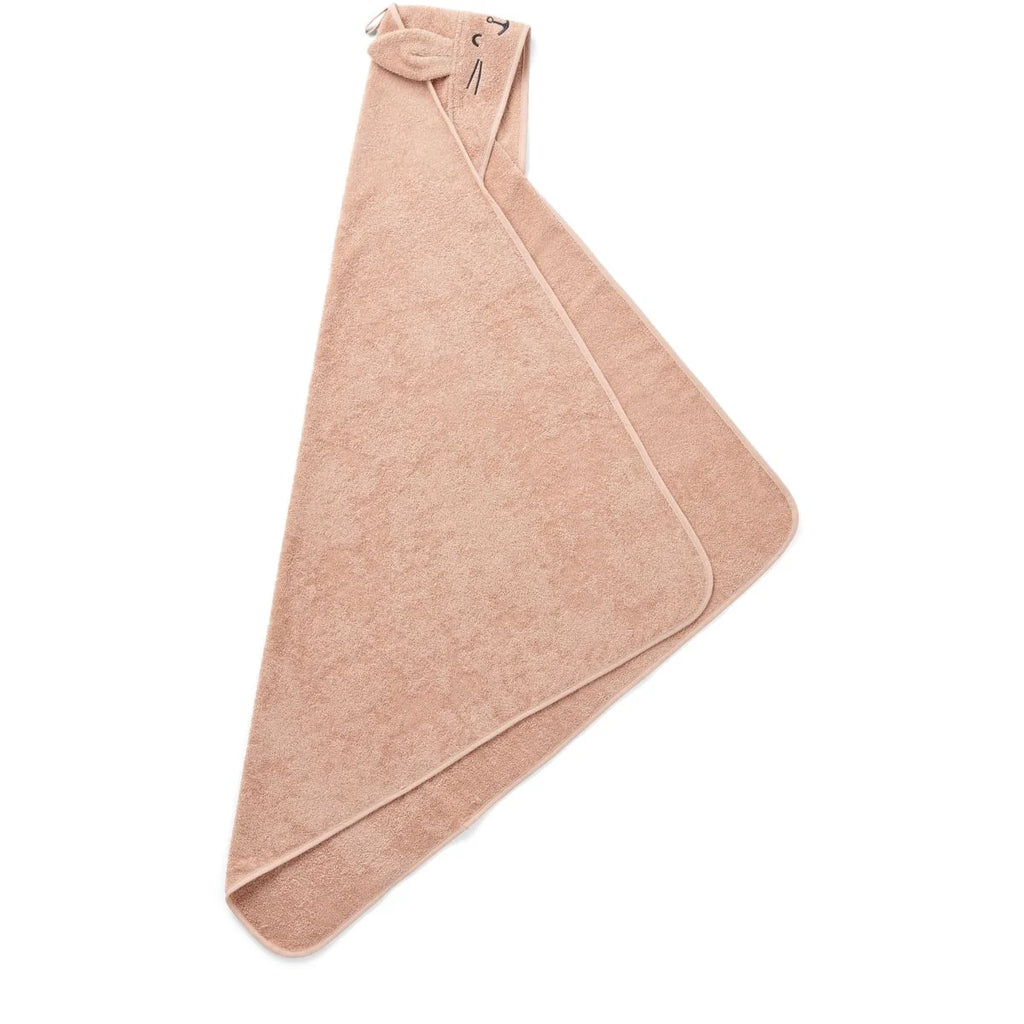 Liewood Augusta Towel badcape Pale Tuscany Rabbit van 100% biologisch katoen, sterk absorberend