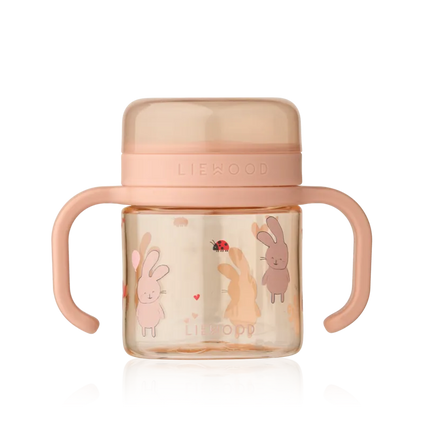 Liewood Enyo Snack Cup Wild child / Rosey, snackbeker van 280 ml in Tritan met zachte siliconen opening