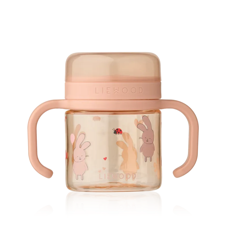 Liewood Enyo Snack Cup Wild child / Rosey, snackbeker van 280 ml in Tritan met zachte siliconen opening
