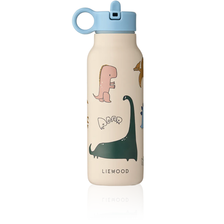 Liewood Falk drinkfles Butterfly Dino roar Sandy, geïsoleerde fles van 350 ml in roestvrij staal