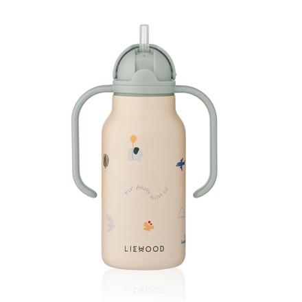 Liewood Kimmie RVS drinkfles Flying Sandy, geïsoleerde peuterfles van 250 ml met rietje