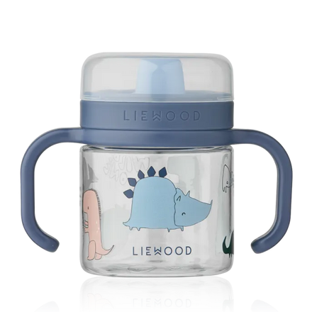 Liewood Kylo Tritan Sippy Cup Dino roar / Sandy, tuitbeker van 280 ml met twee handvatten en siliconen tuit