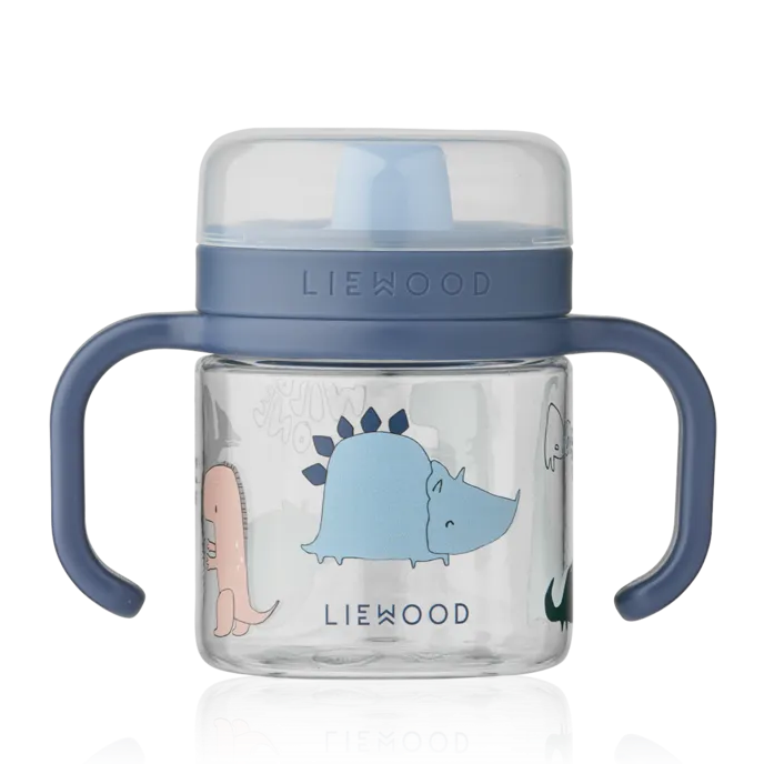 Liewood Kylo Tritan Sippy Cup Dino roar / Sandy, tuitbeker van 280 ml met twee handvatten en siliconen tuit