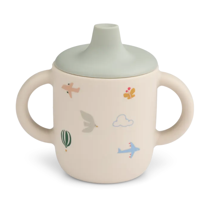 Liewood Neil sippy cup tuitbeker in Flying Sandy, zachte siliconen tuitbeker van 150 ml