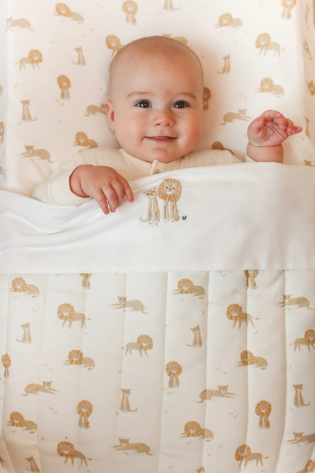 Little Dutch Wieglaken Leeuw 70x100 cm Safari Wonders | Wit