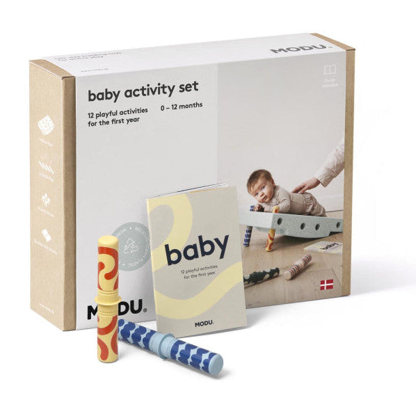 MODU Baby Activity Set in Ocean Mint en Forest Green, speelset bij De Gele Flamingo