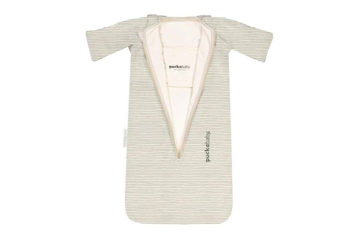 Puckababy Slaapzak The Bag Newborn < 6 M | 70 CM - Cotton | Green Stripes