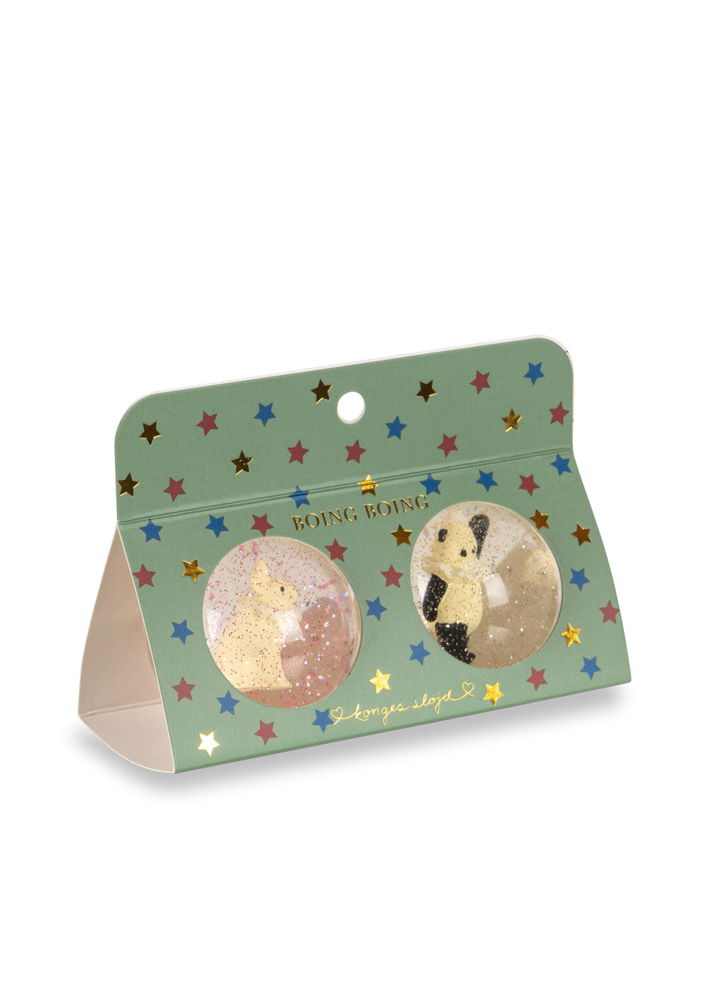 Konges Sløjd Bouncing Ball Set Bunny/Panda voor kinderen vanaf 3 jaar, bij De Gele Flamingo
