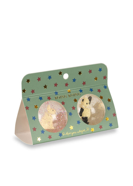 Konges Sløjd Bouncing Ball Set Bunny/Panda voor kinderen vanaf 3 jaar, bij De Gele Flamingo