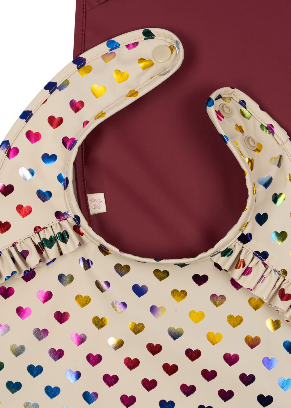 * Konges Sløjd Glitter Dinner Slab Met Frill 2ST | Coeur Glitter/Sangria