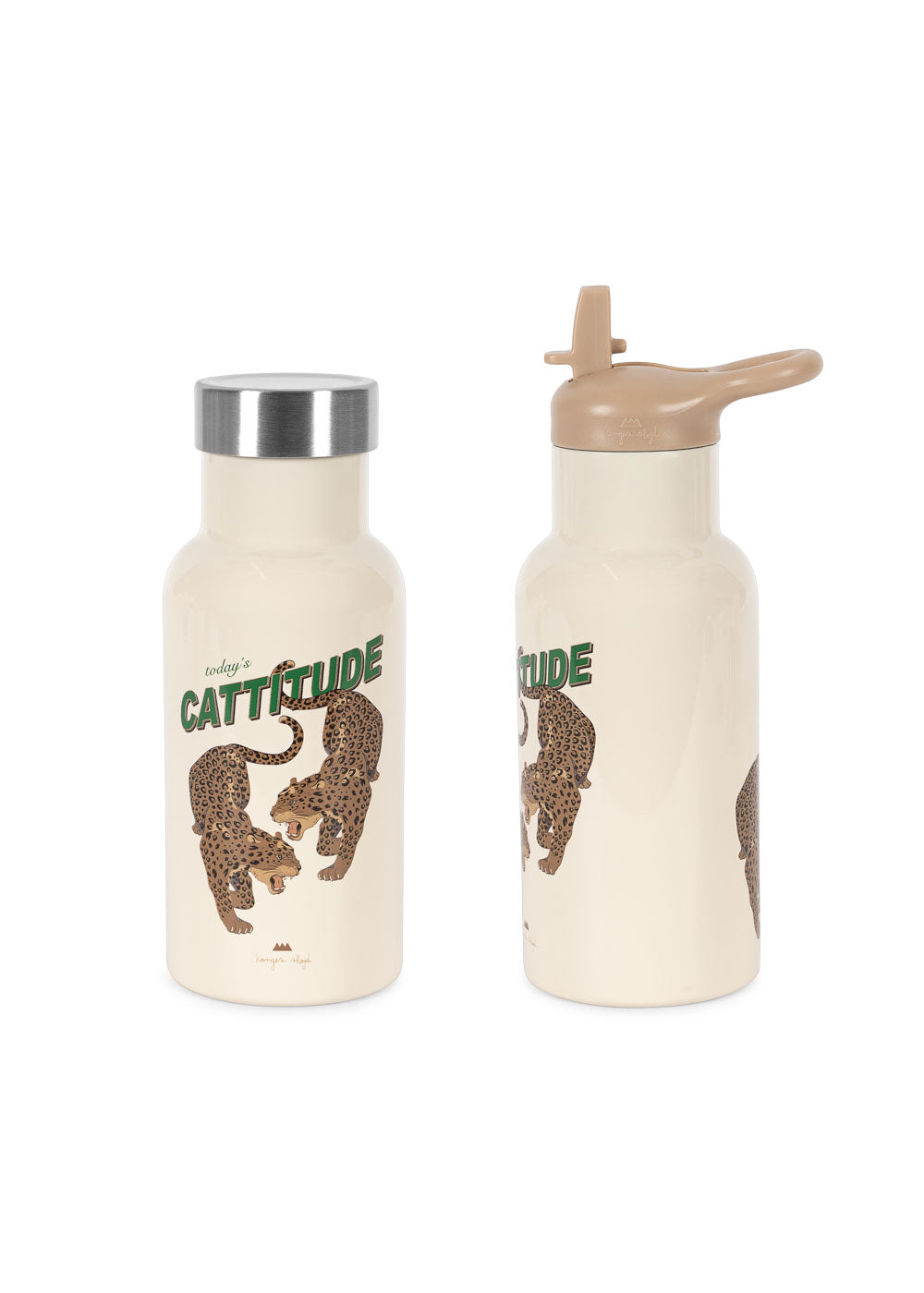 Konges Sløjd thermo drinkfles Cattitude 350 ml met kattenprint