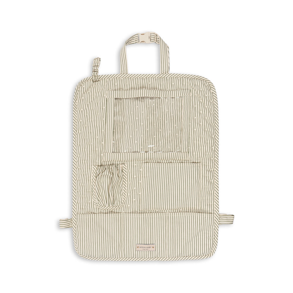 Konges Sløjd Autostoel Organizer in Tea Stripe met meerdere opbergvakken bij De Gele Flamingo
