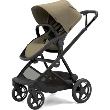 Thule Charm 2-in-1 Faded Khaki met uitschuifbare zonnekap tegen zon en wind, De Gele Flamingo