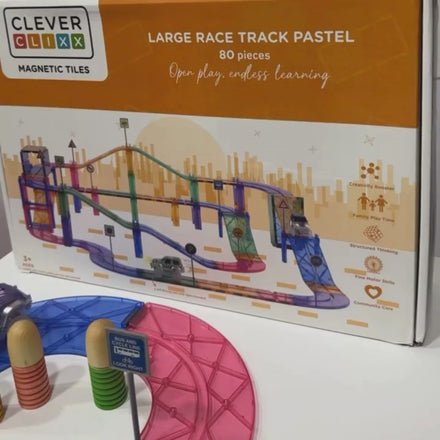 Cleverclixx Large Race Track Pastel | 80 Stuks