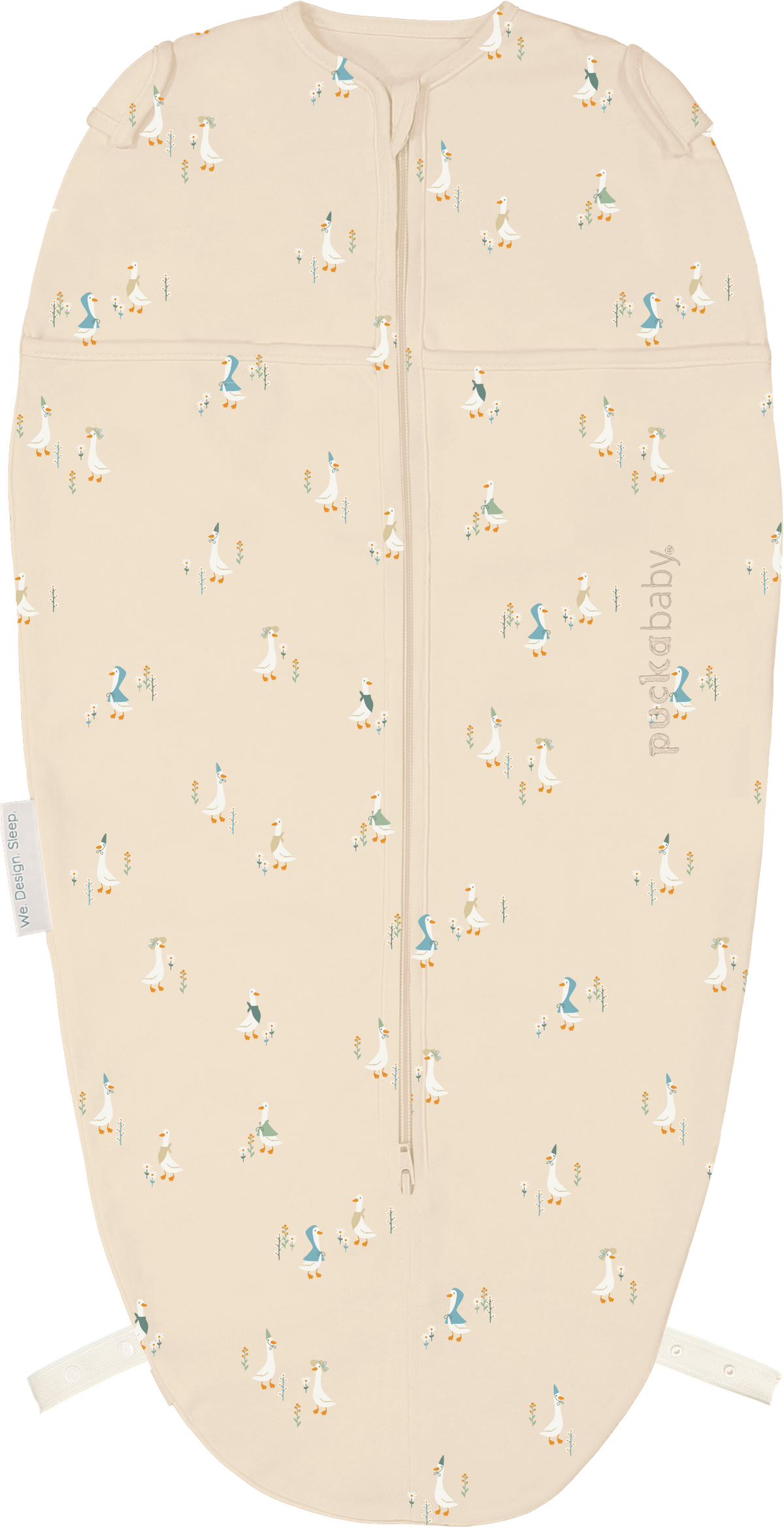 Puckababy The Original Piep inbakerslaapzak in katoen met Geese print, 0 tot 3 maanden, De Gele Flamingo