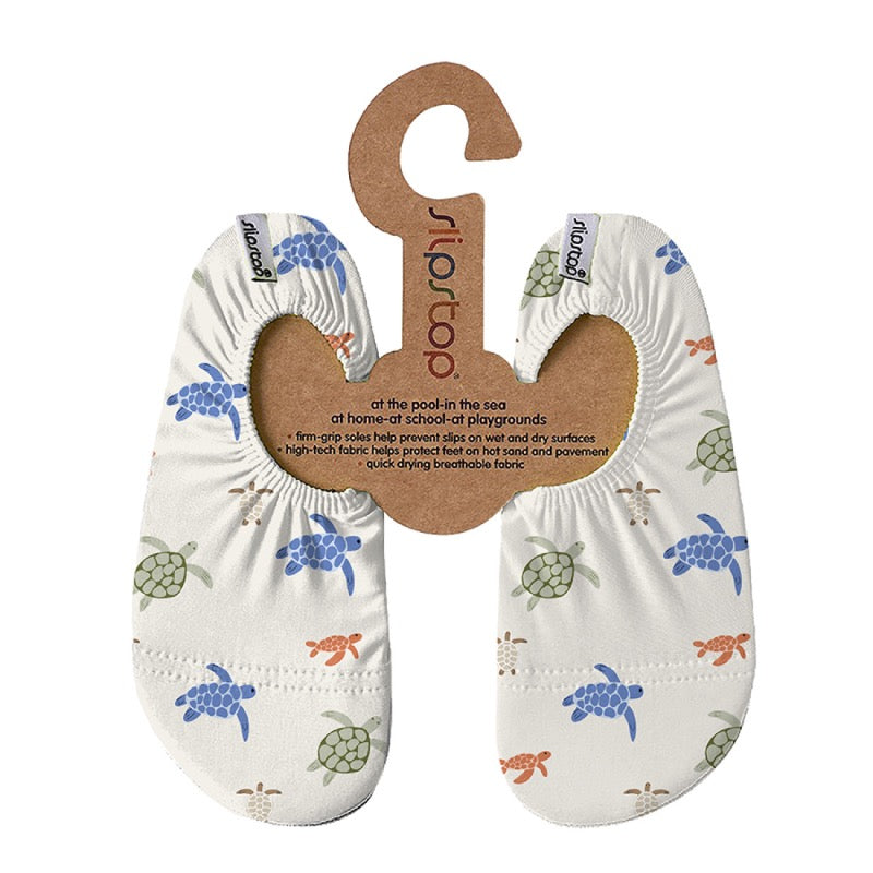 Slipstop antislip zwemschoentjes Turtles met antislipzool voor grip bij het zwembad, te koop bij De Gele Flamingo.