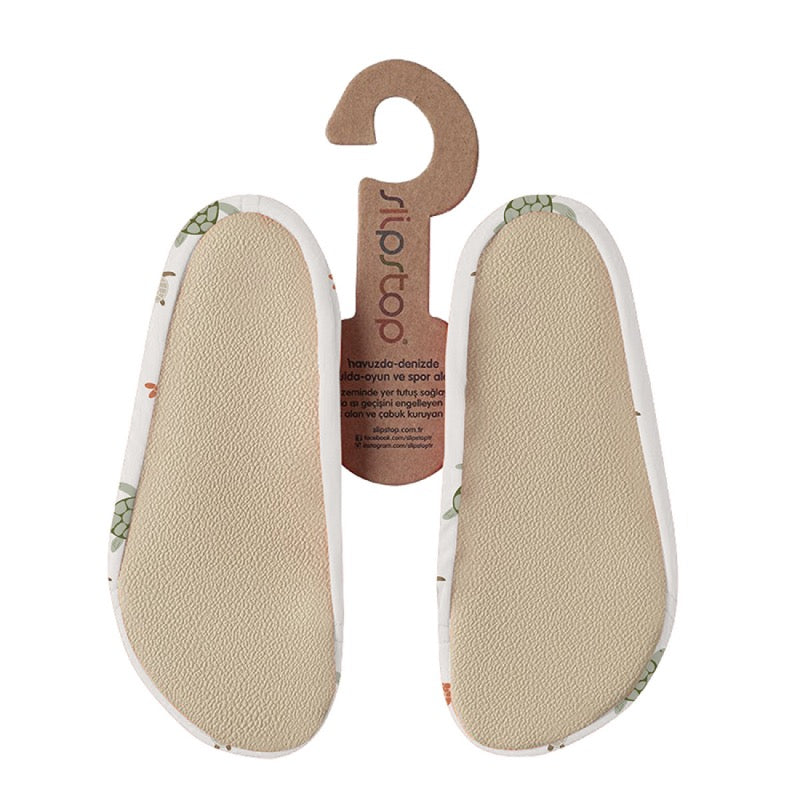 Slipstop antislip zwemschoentjes Turtles met antislipzool voor grip bij het zwembad, te koop bij De Gele Flamingo.