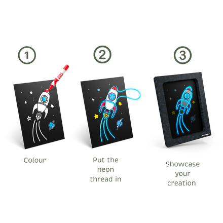 Kidywolf Kidyneon Complete Set - raket-design licht op