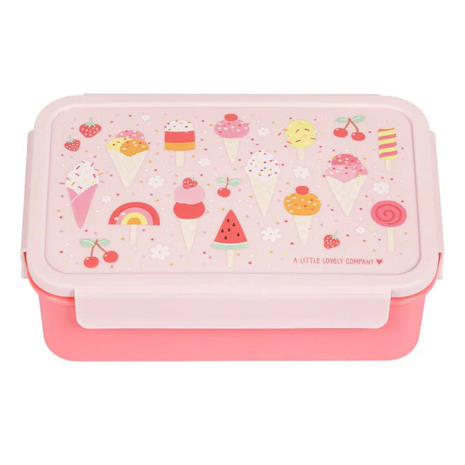A Little Lovely Company bento lunchbox met Ijsjes-print, vooraanzicht