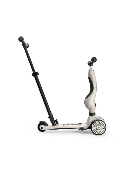 Scoot and Ride Highwaykick 1 Push & Go Ash met kantelbeveiliging en twee voorwielen