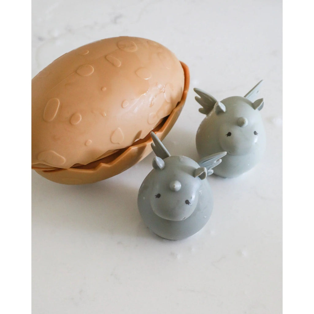 * Konges Sløjd Silicone Badspeeltjes Dino Egg | Almond Mix