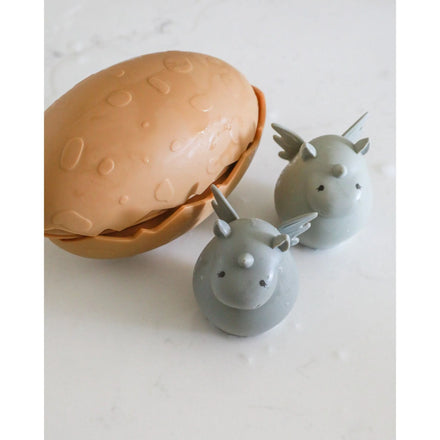 * Konges Sløjd Silicone Badspeeltjes Dino Egg | Almond Mix