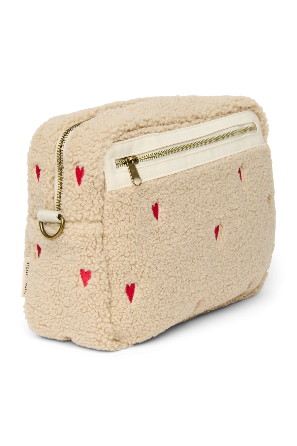 Studio Noos Teddy Buggy Organizer Ecru Teddy Hearts met opbergvakken voor luiers en doekjes