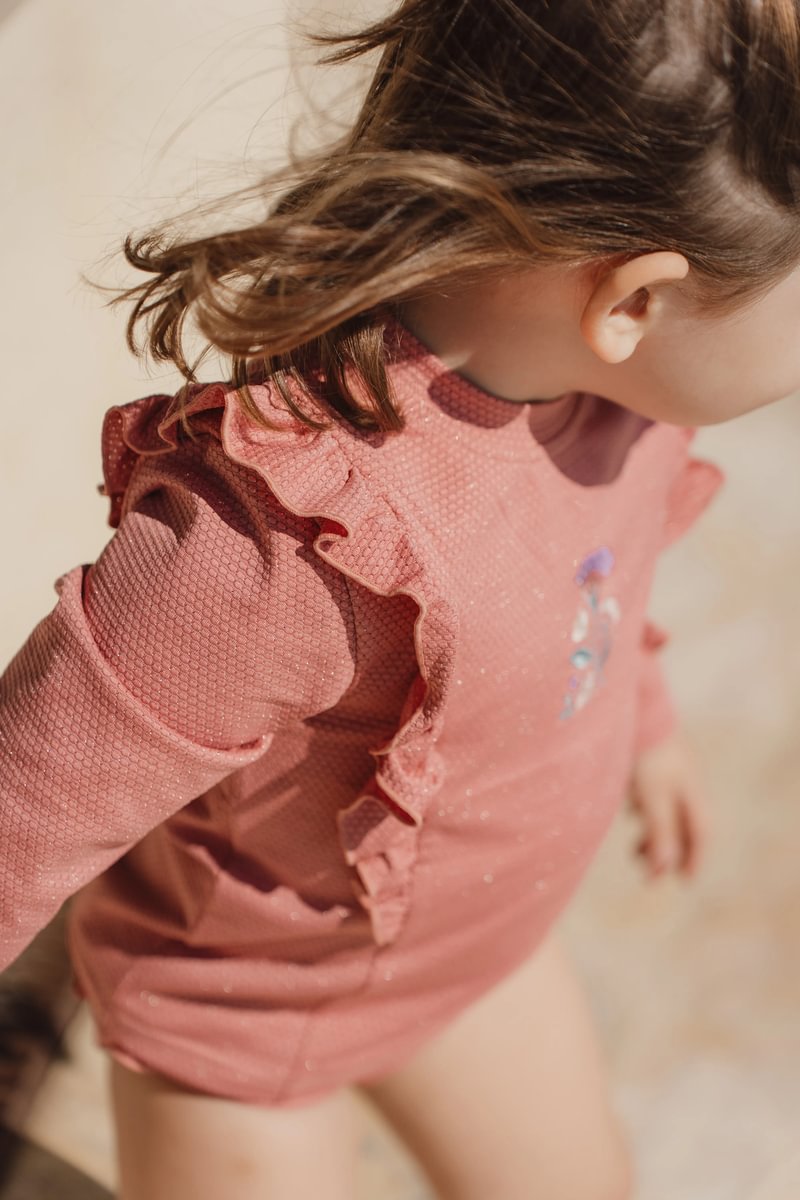 * Little Dutch Zwemshirt Lange Mouwen | Dreamy Pink Sparkle
