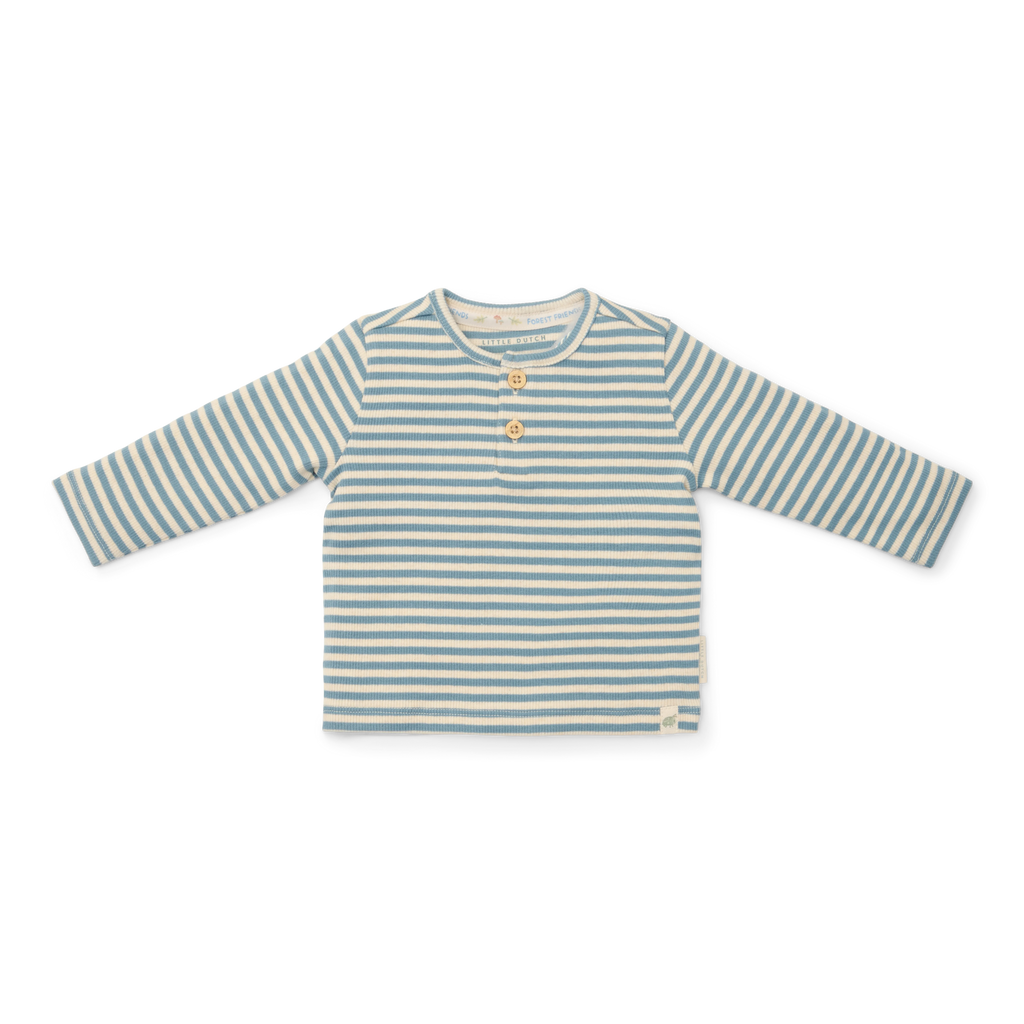 Little Dutch T-Shirt Lange Mouw Stone | Blue Stripe
