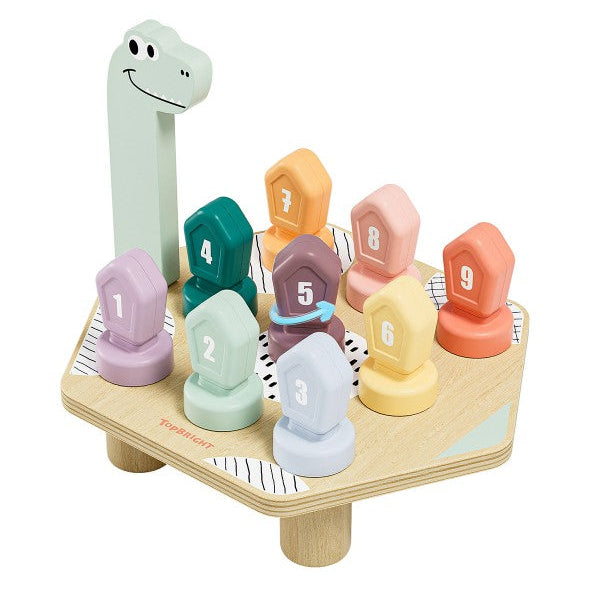Topbright Happy Dino Twist Houten Cijfers en Kleuren Leren Spel
