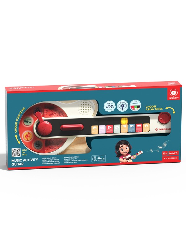 Topbright Muzikale Activity Gitaar, houten speelgitaar voor peuters bij De Gele Flamingo.