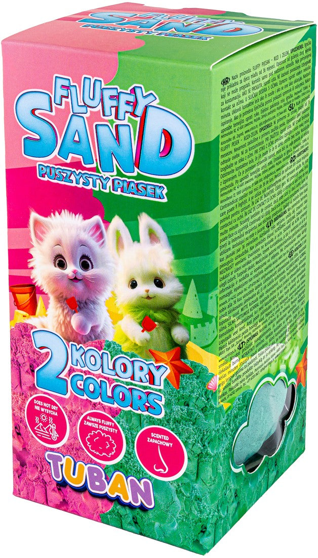 Tuban Sensorisch Zand Fluffy Sand | Pink & Green 2 x 70 g