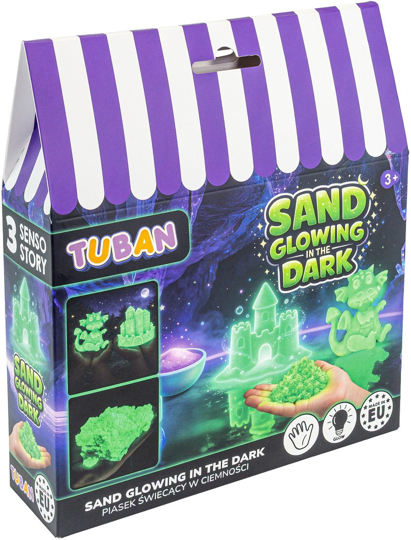 Tuban Glow In The Dark Lichtgevend Zand 250g bij De Gele Flamingo, voor creatief spel vanaf 3 jaar.