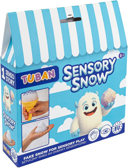 Tuban Sensorische Sneeuw van De Gele Flamingo, DIY set om zelf sneeuw te maken voor sensorisch spel.