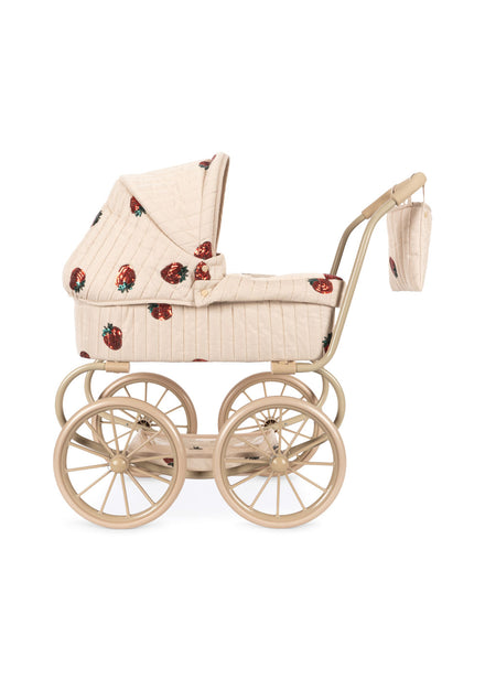 Konges Sløjd Minnie Poppen Kinderwagen Strawberry, kleine vintage variant, bij De Gele Flamingo