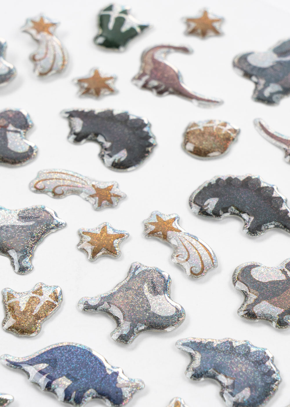 Konges Sløjd Puffy Stickers in Dino met vrolijk reliëf om te voelen, te koop bij De Gele Flamingo