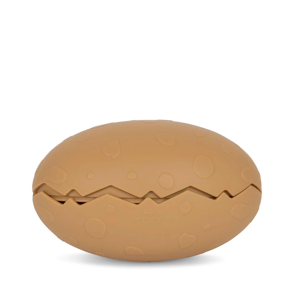 * Konges Sløjd Silicone Badspeeltjes Dino Egg | Almond Mix