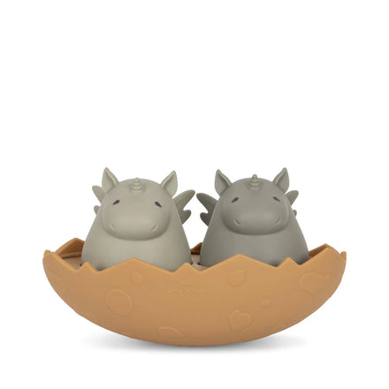 * Konges Sløjd Silicone Badspeeltjes Dino Egg | Almond Mix