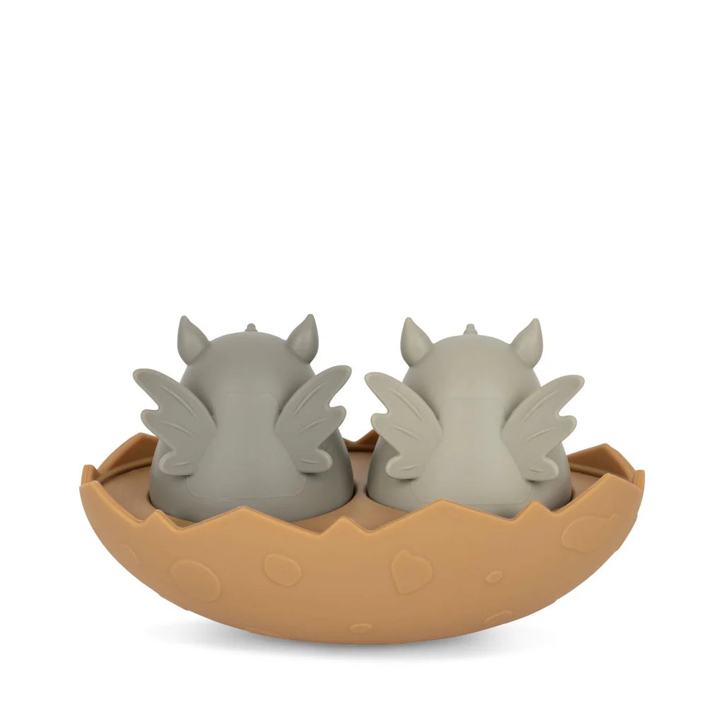 * Konges Sløjd Silicone Badspeeltjes Dino Egg | Almond Mix
