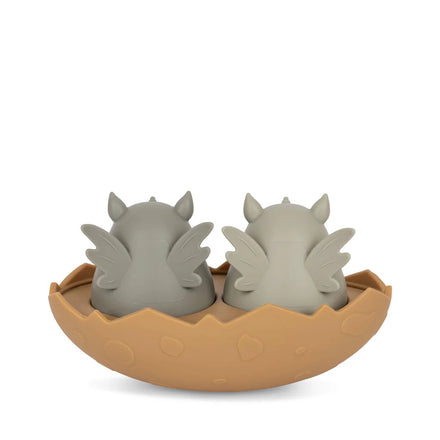 * Konges Sløjd Silicone Badspeeltjes Dino Egg | Almond Mix