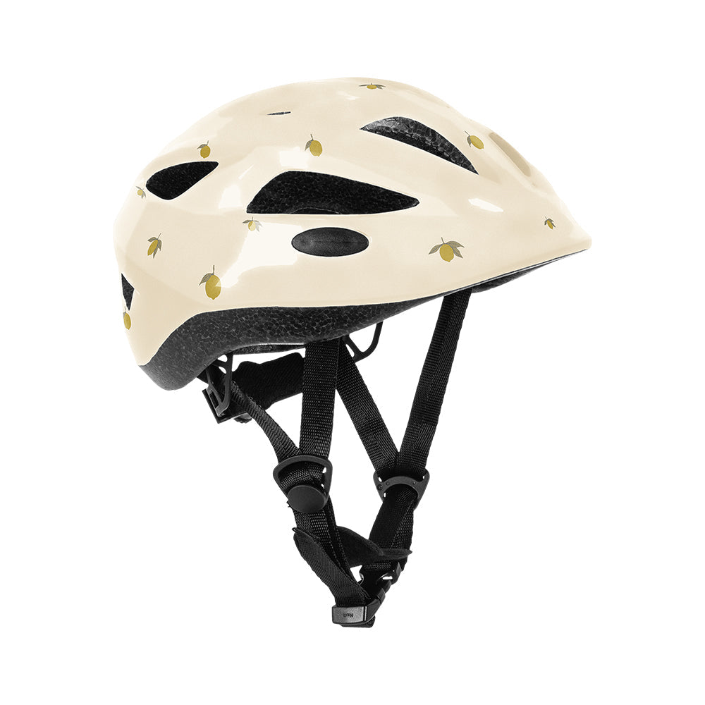 Konges Sløjd Helm Adi in Lemon, fietshelm met verstelbare draaiknop en uitneembare padding, bij De Gele Flamingo